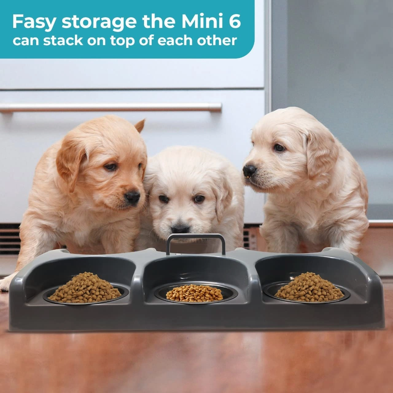 FurBaby Six Bowl Feeder Station, Gray