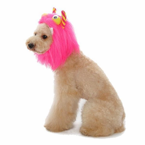 Furry Monster Dog Hat Pink