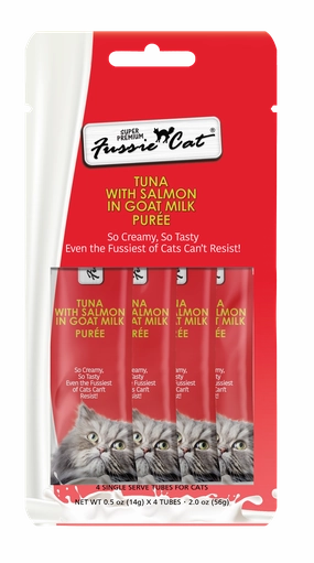 Fussie Cat Goat Milk Pure - Tuna with Salmon 4pk 2oz Bag