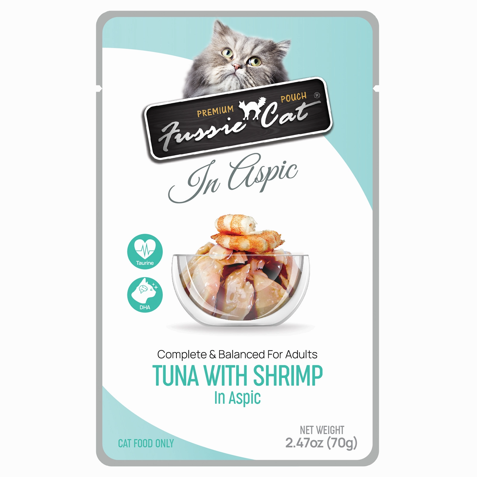 Fussie Cat In Aspic Tuna with Shrimp Wet Cat Food Pouch