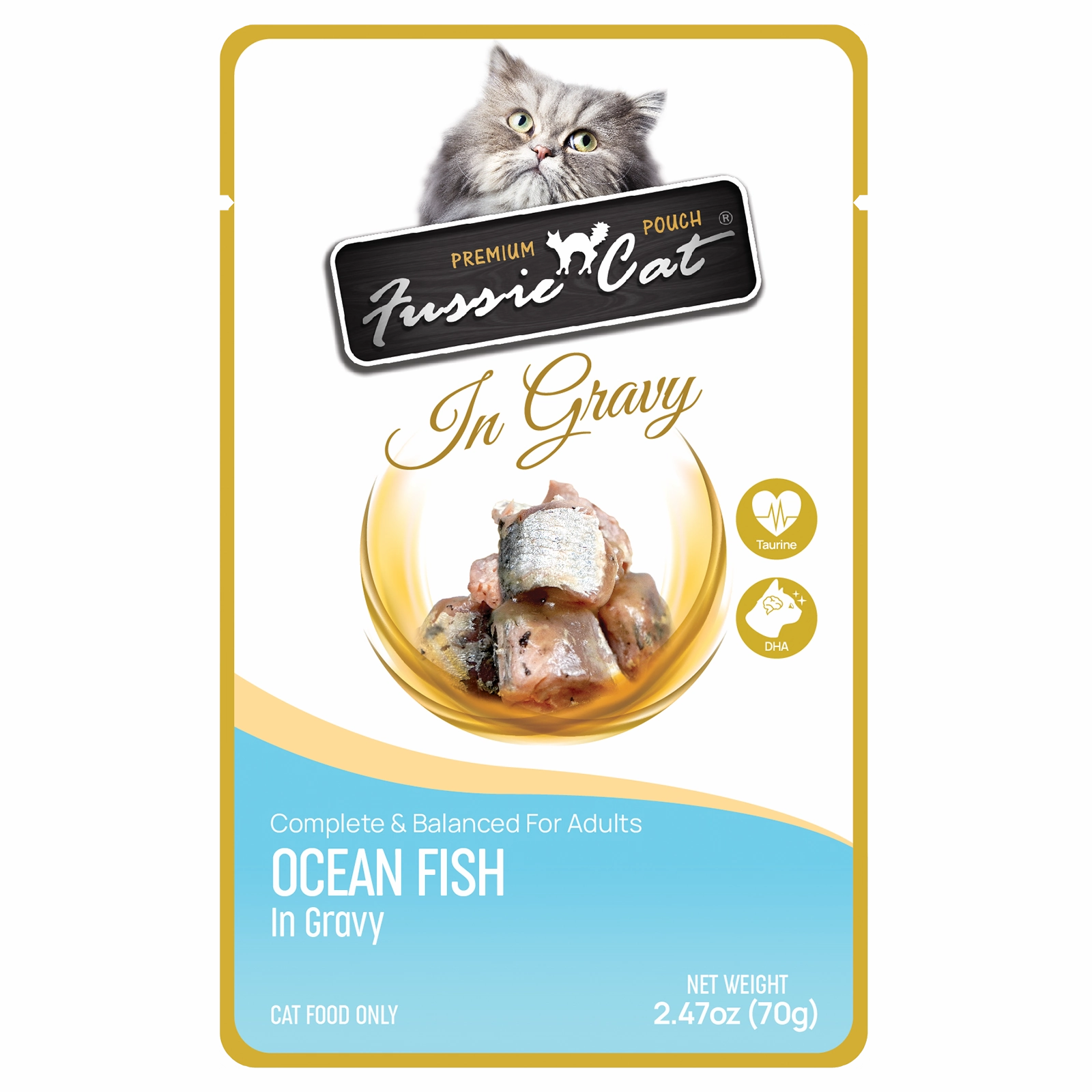 Fussie Cat In Gravy Oceanfish Wet Cat Food Pouch