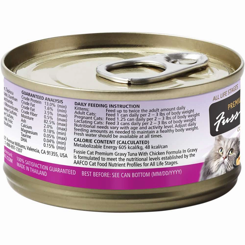 Fussie Cat Premium Tuna With Chicken In Gravy Grain-Free Canned Cat Food 80g