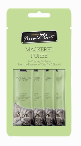 Fussie Cat Pure - Mackerel 4pk 2oz Bag