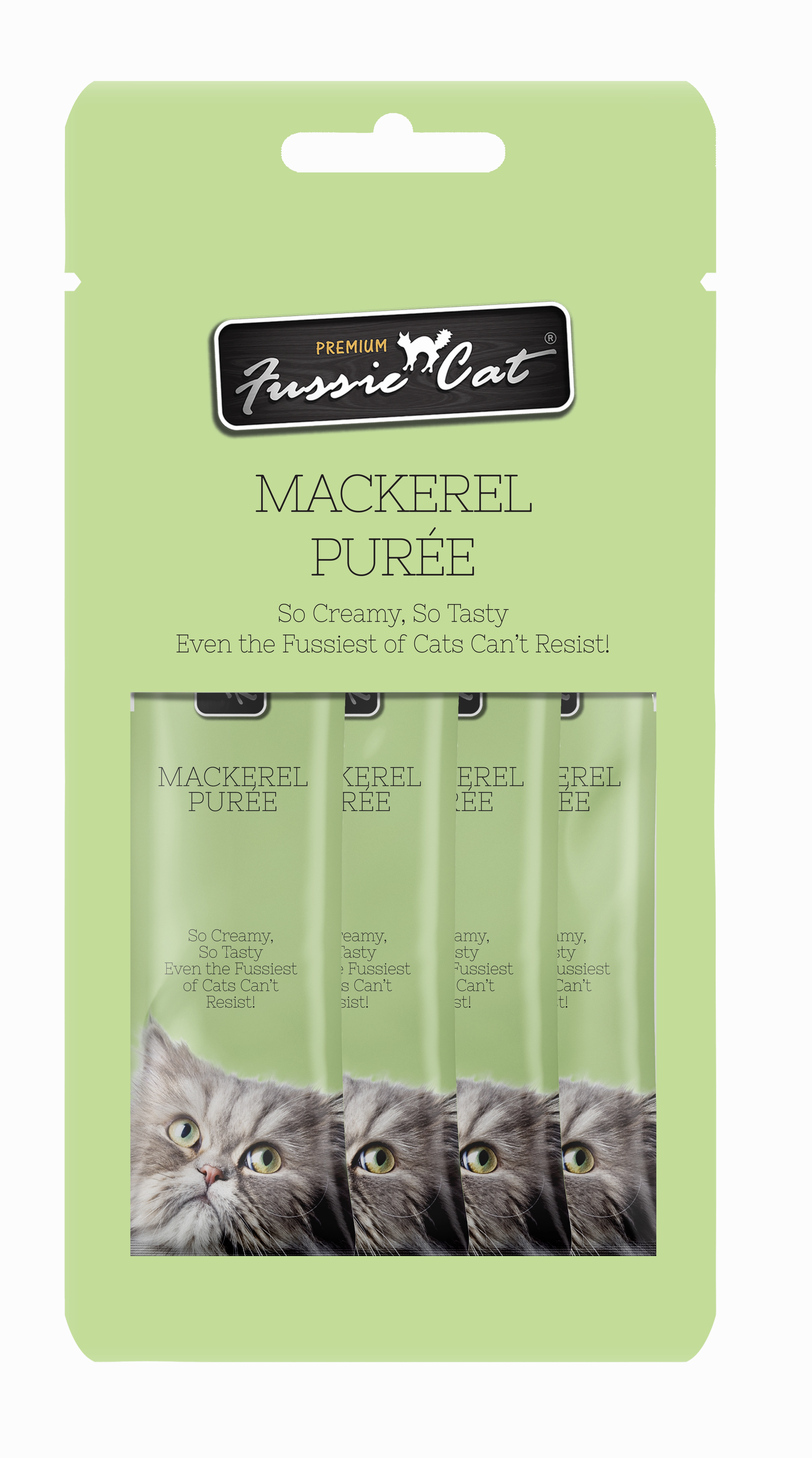 Fussie Cat Pure - Mackerel 4pk 2oz Bag