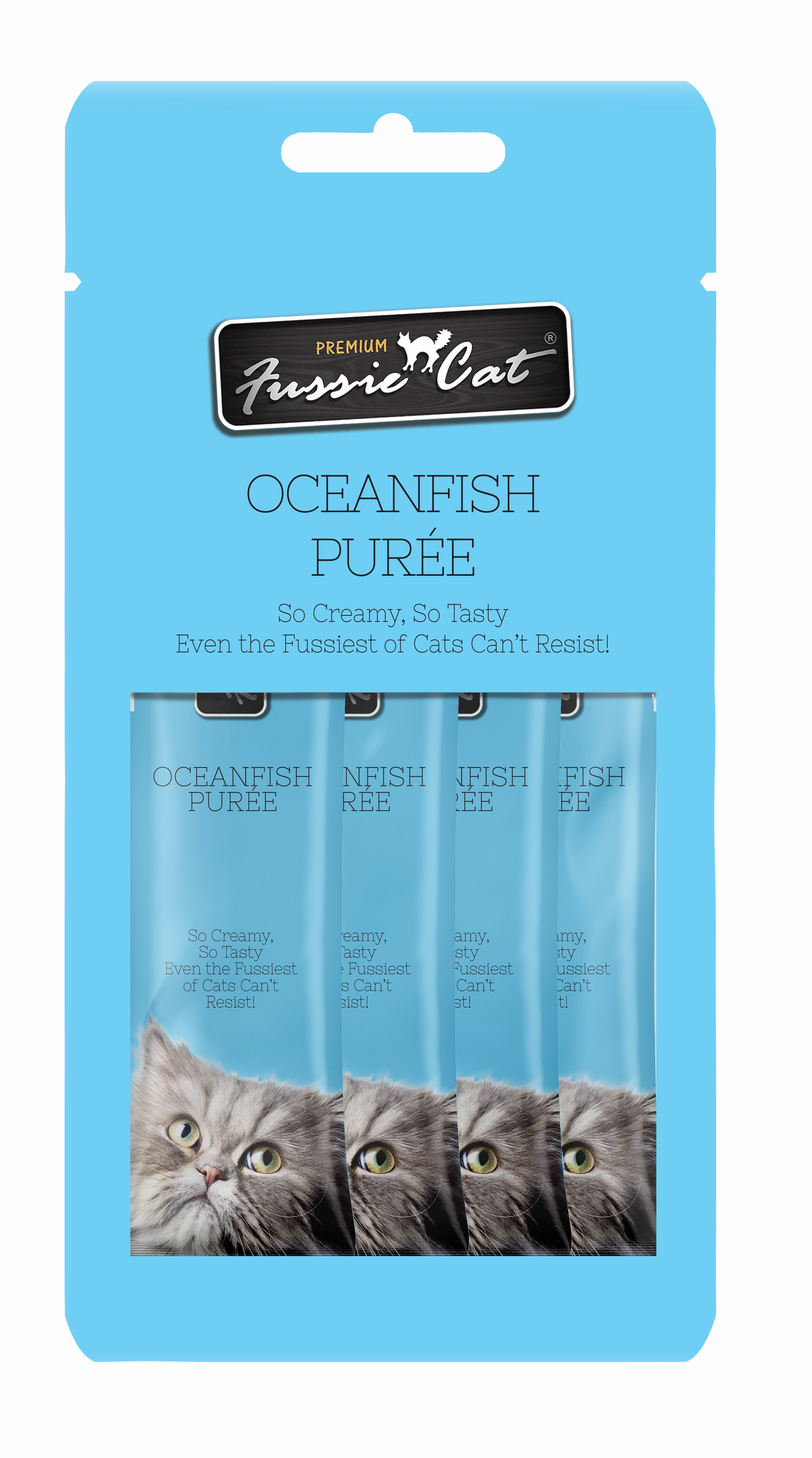 Fussie Cat Pure - Oceanfish 4pk 2oz Bag