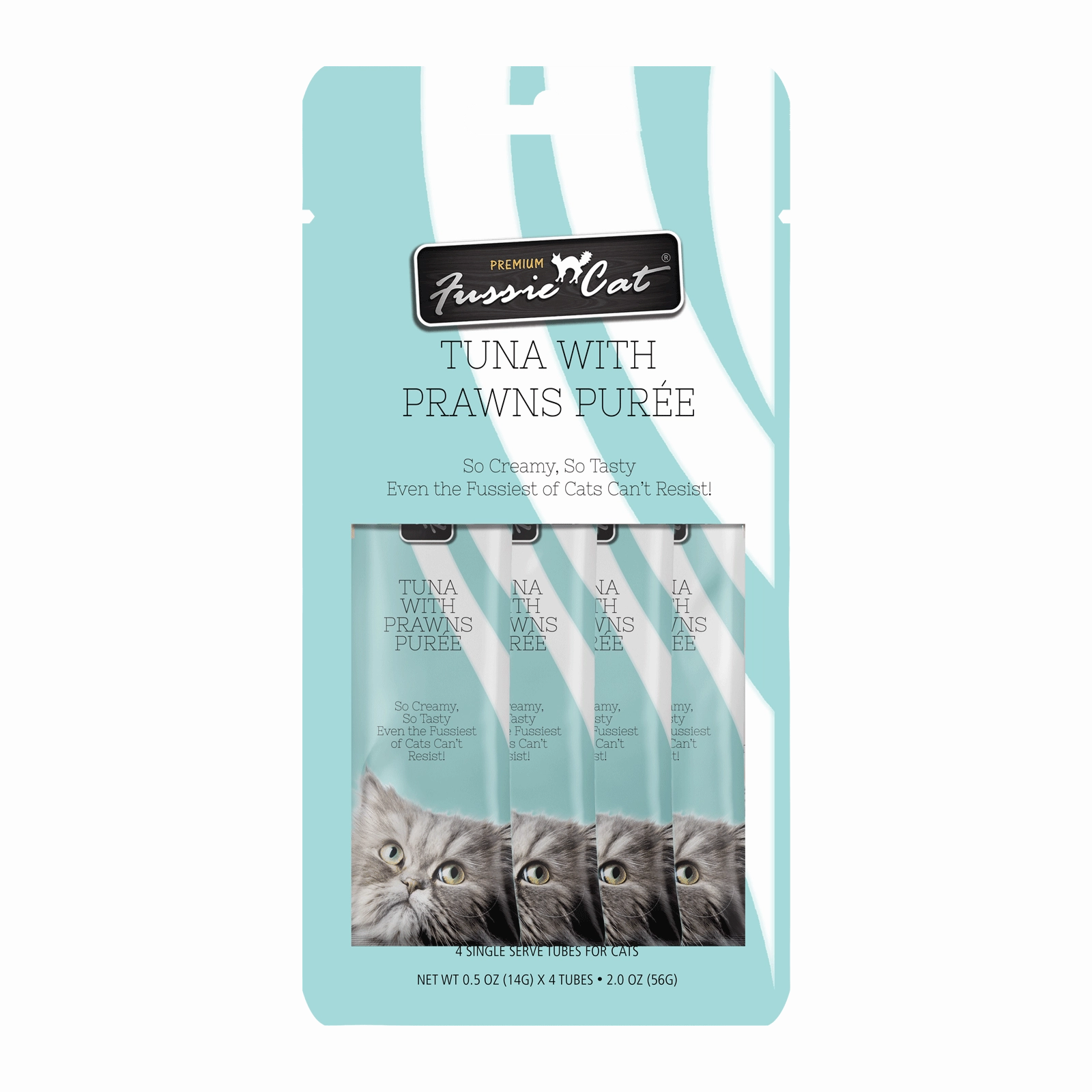 Fussie Cat Pure - Tuna with Prawns 4pk 2oz Bag