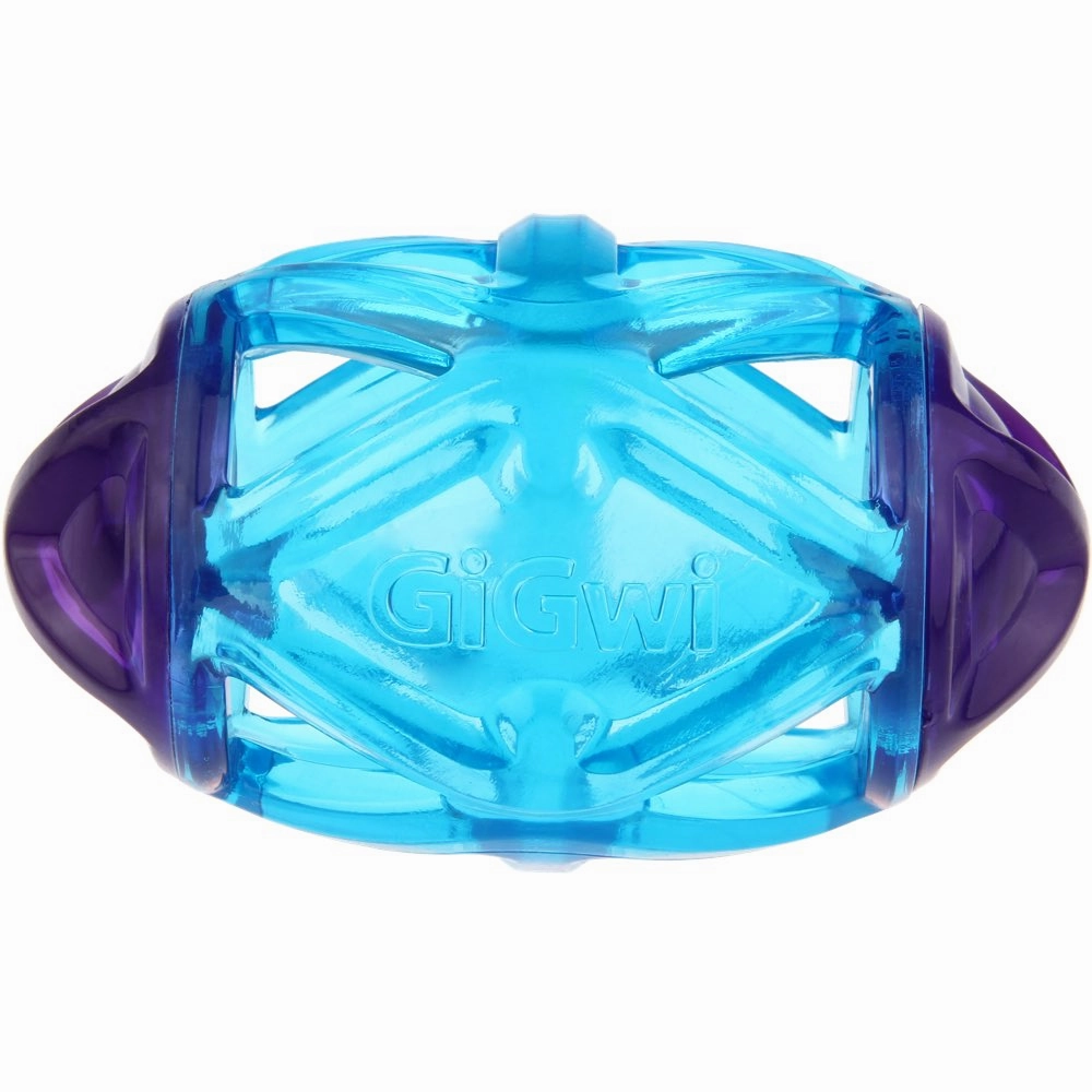 GiGwi Edge Flash Motion Activated LED Rugby Ball Dog Toy (Blue)