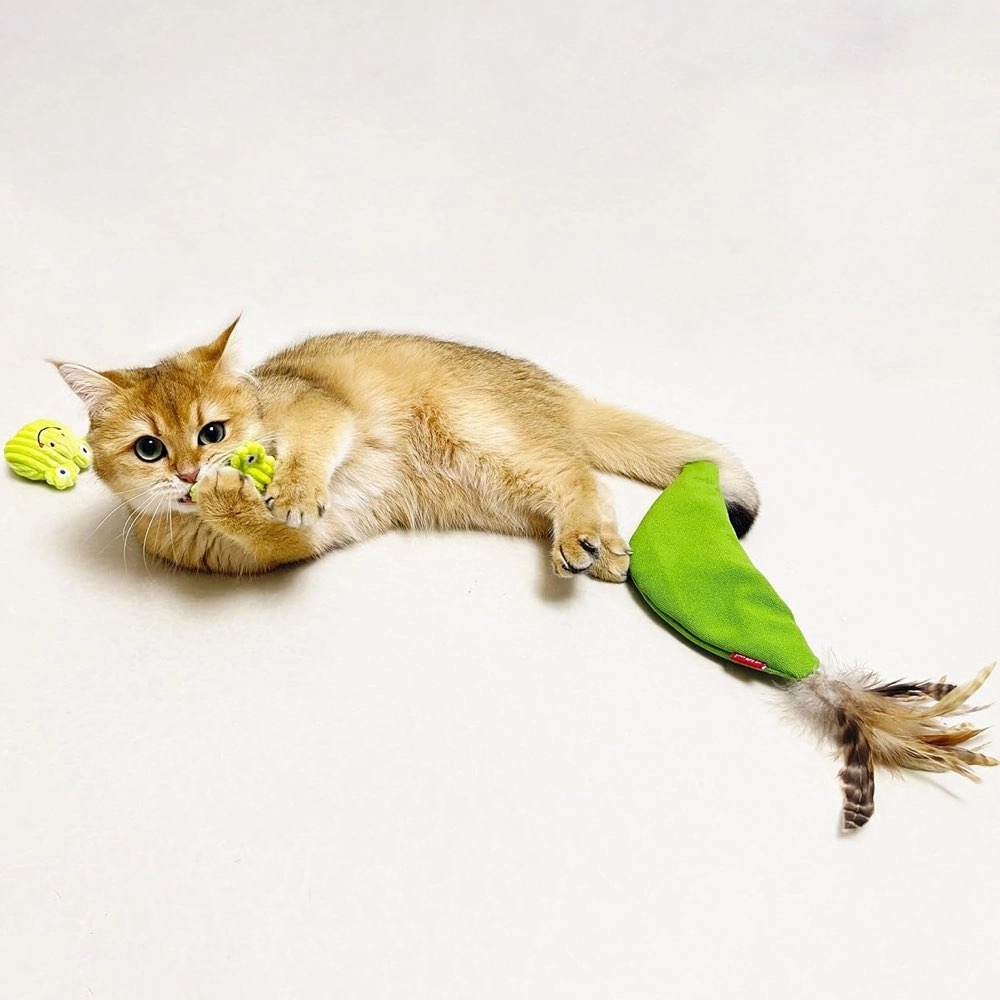GiGwi Meow Than 1 Catnip Plush Cat Toy (Legume With Frogs)