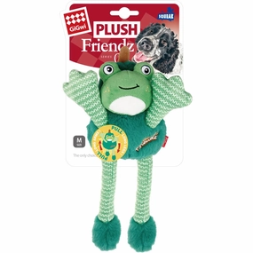 GiGwi Plush Friendz Long Dog Toy (Avocado Frog)