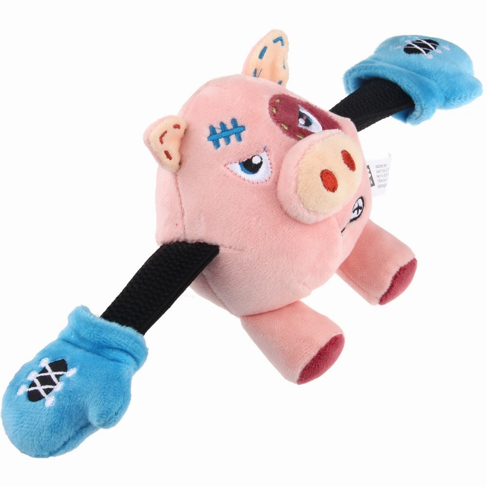 GiGwi Rock Zoo Bungee Plush Dog Toy (Pig)