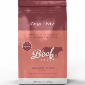 Green Juju Beef Recipe Grain-Free Freeze-Dried Raw Dog Food 14oz