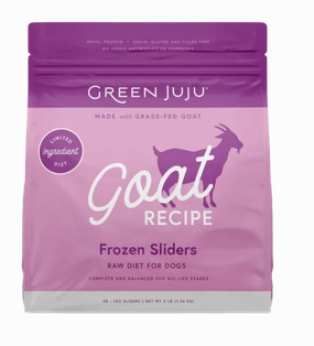 Green Juju Frozen Dog Food - Goat Recipe Sliders 3lb Bag