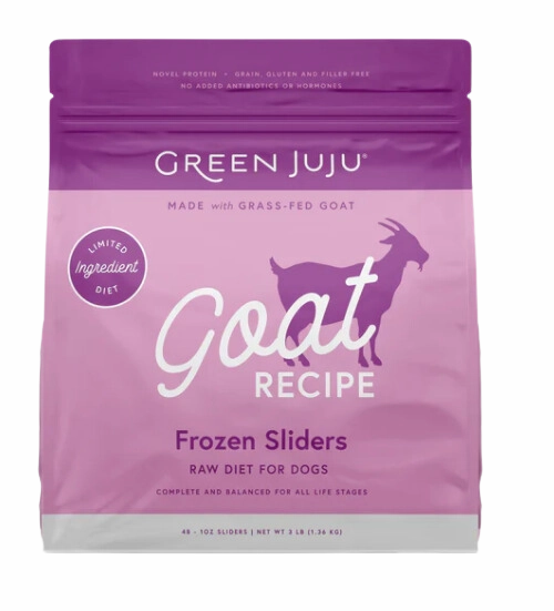 Green Juju Frozen Dog Food - Goat Recipe Sliders 3lb Bag