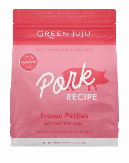 Green Juju Frozen Dog Food - Pork Recipe Patties 6lb Bag