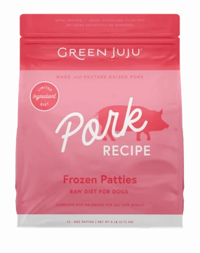 Green Juju Frozen Dog Food - Pork Recipe Patties 6lb Bag