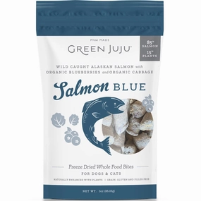 Green Juju Salmon Blue Grain-Free Freeze-Dried Raw Treats & Food Toppers For Cats & Dogs
