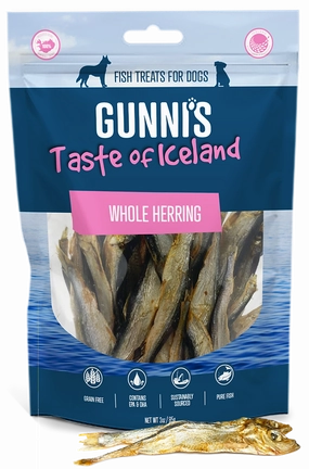 Gunni's Dog Treats Whole Herring 3oz bag
