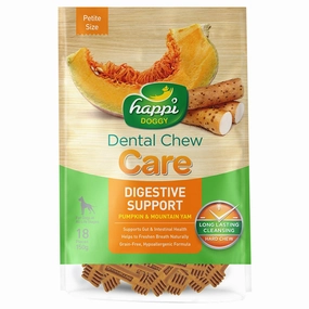 Happi Skippi (Doggy) Care Pumpkin & Mountain Yam Digestive Support Grain-Free Dental Dog Chews 150g