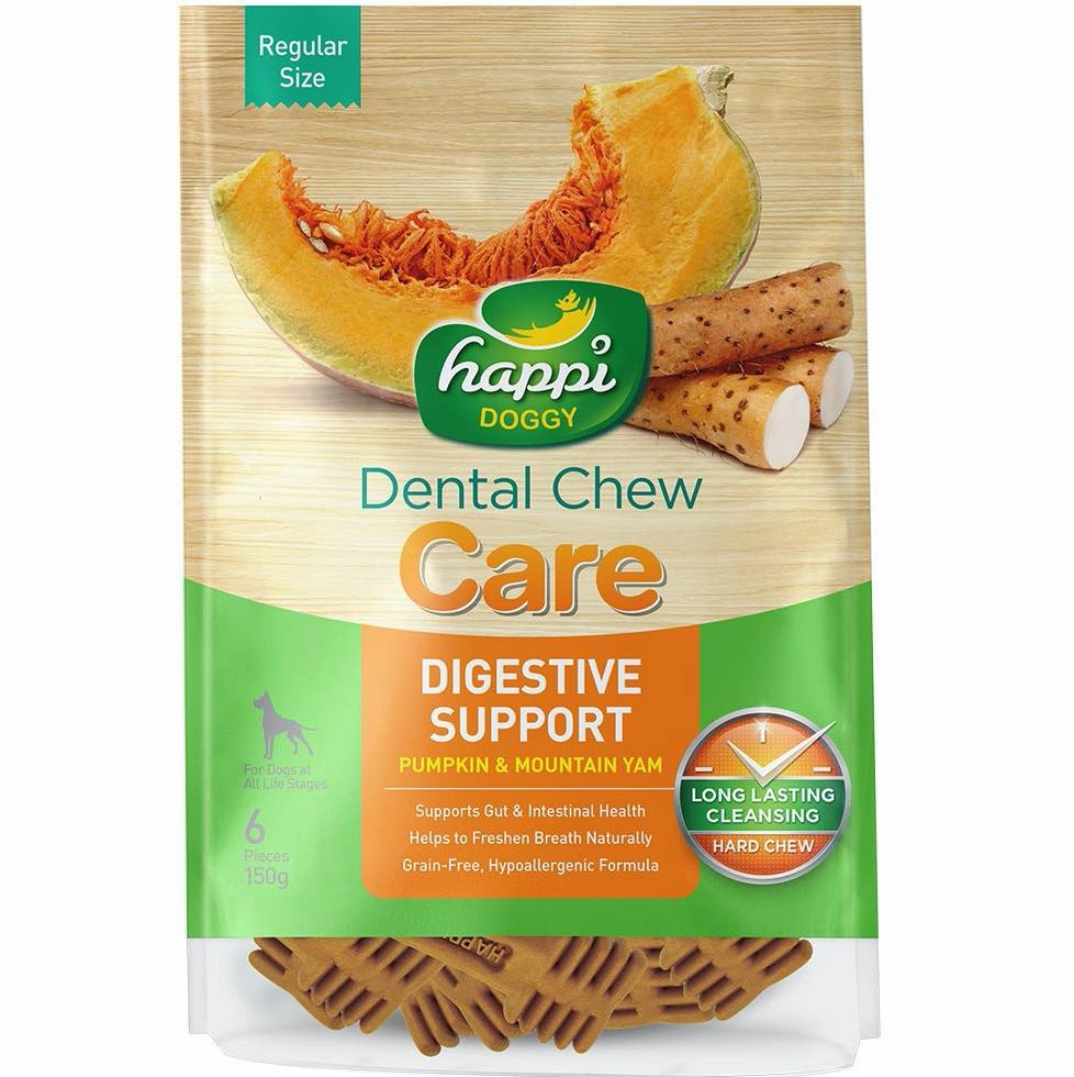 Happi Skippi (Doggy) Care Pumpkin & Mountain Yam Digestive Support Grain-Free Dental Dog Chews 150g