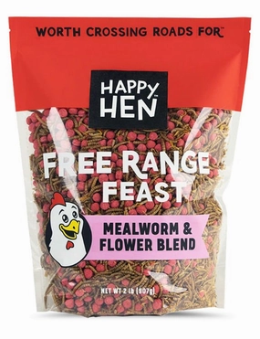Happy Hen Free Range Feast Mealworm Blends for Chickens, 2 lb