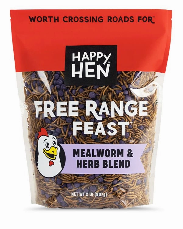 Happy Hen Free Range Feast Mealworm Blends for Chickens, 2 lb