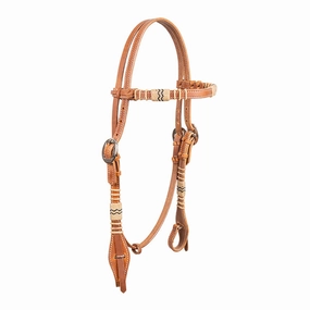 Harness and Rawhide Browband Leather Headstall