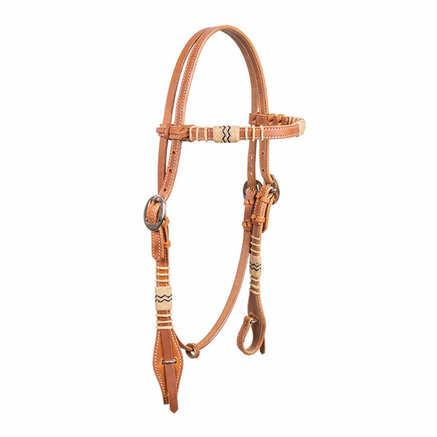 Harness and Rawhide Browband Leather Headstall