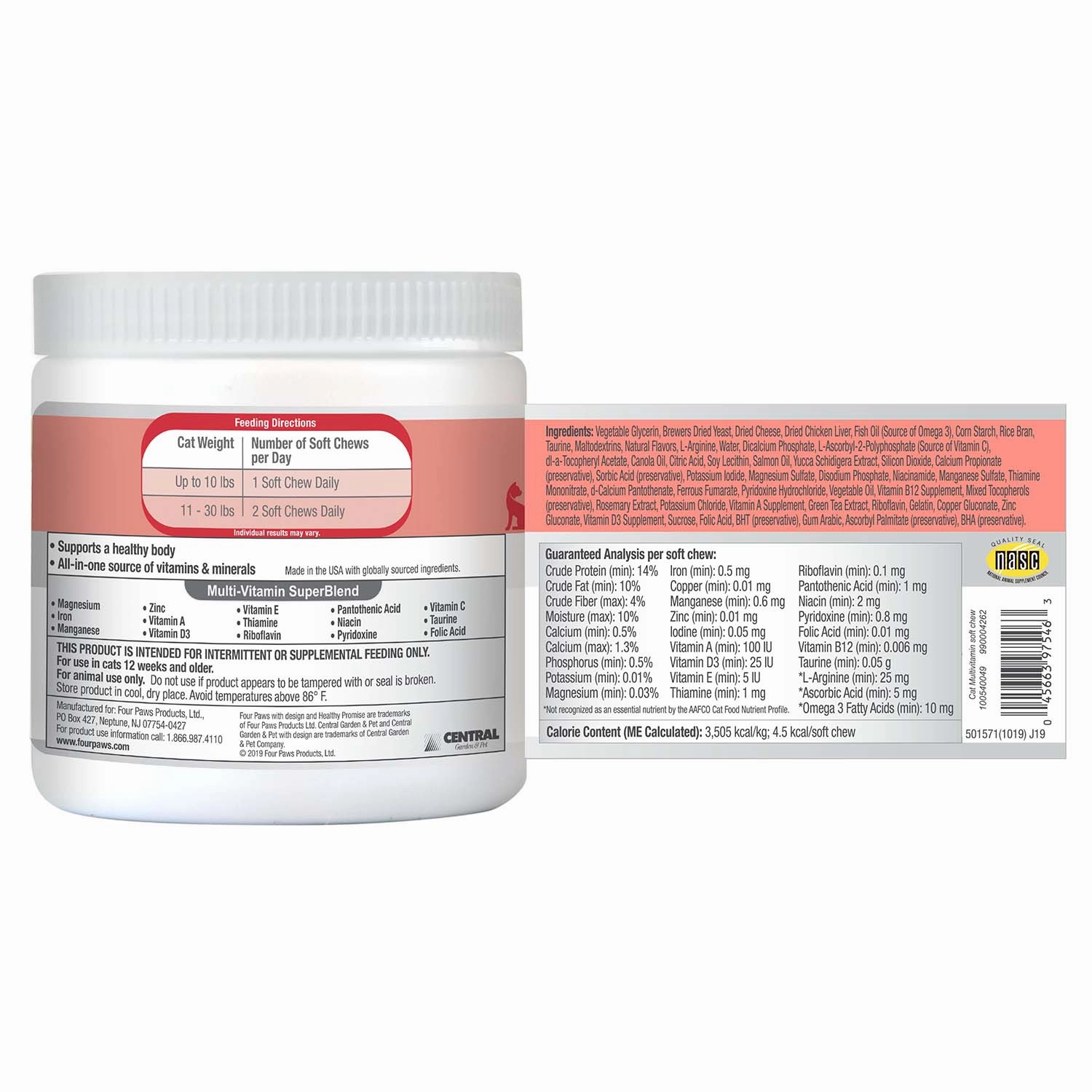 Healthy Promise Multi-Vitamins For Cats, Savory Chicken, 120 ct