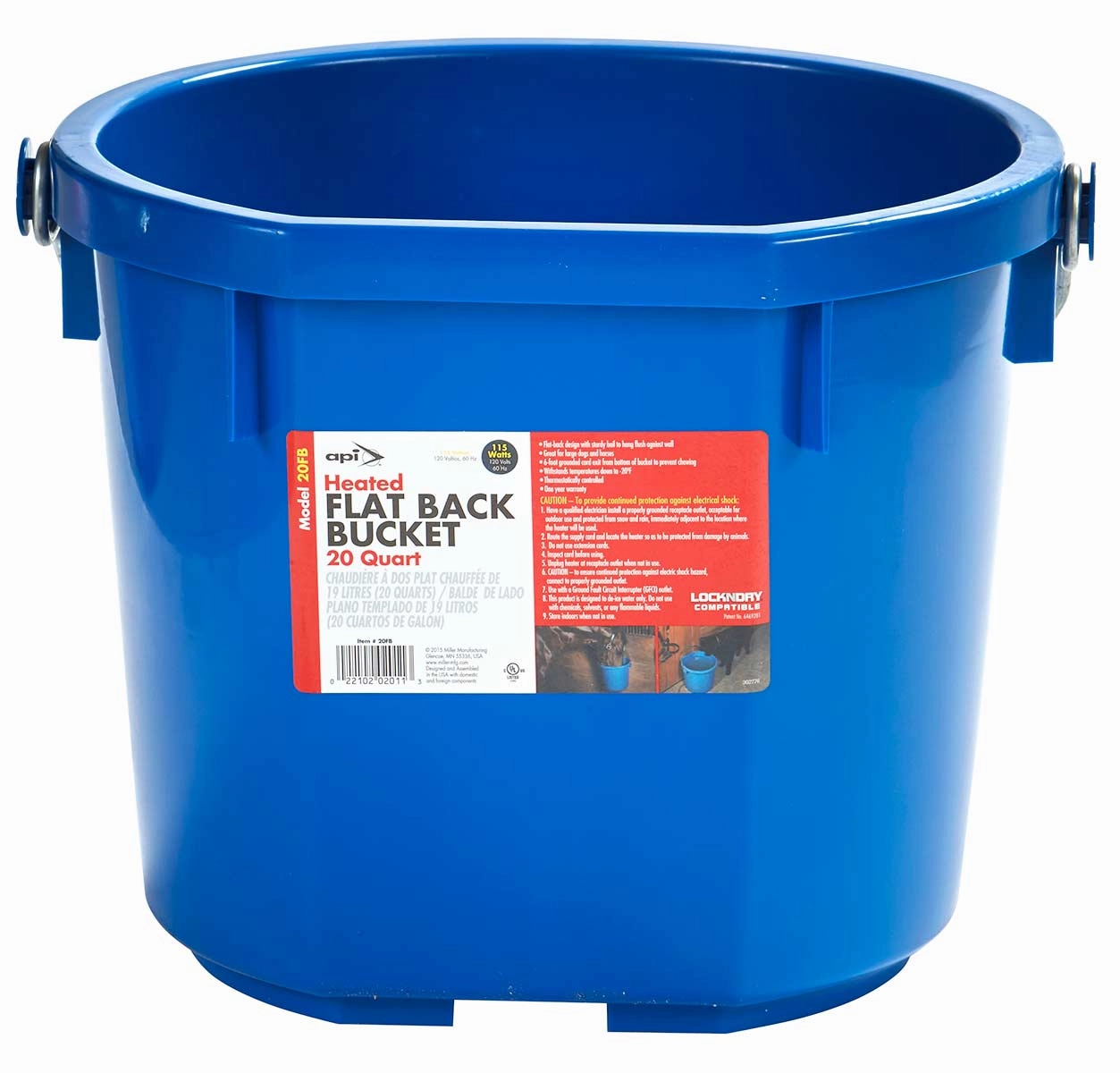 Heated Flat Back Bucket with Built-in Thermostat