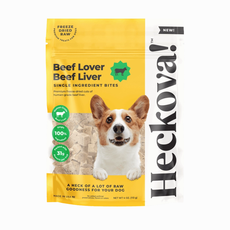 Heckova! Beef Lover Beef Liver Single Ingredient Bites for Dogs 4oz Bag