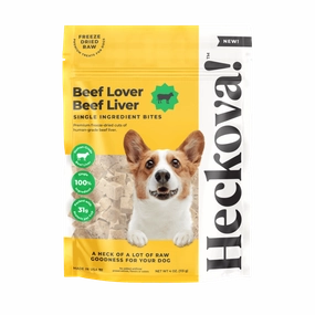 Heckova! Beef Lover Beef Liver Single Ingredient Bites for Dogs 4oz Bag