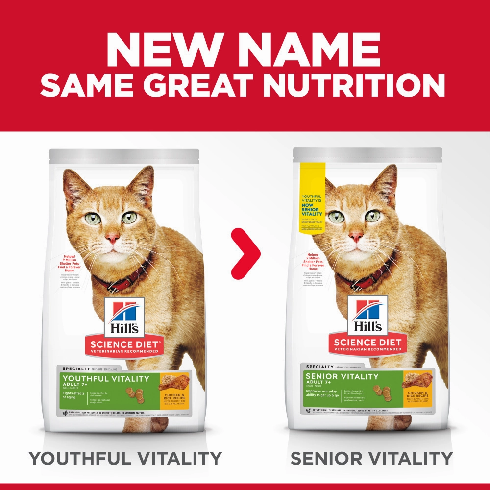 Hill's Science Diet Adult 7  Senior Vitality Chicken & Rice Recipe Dry Cat Food