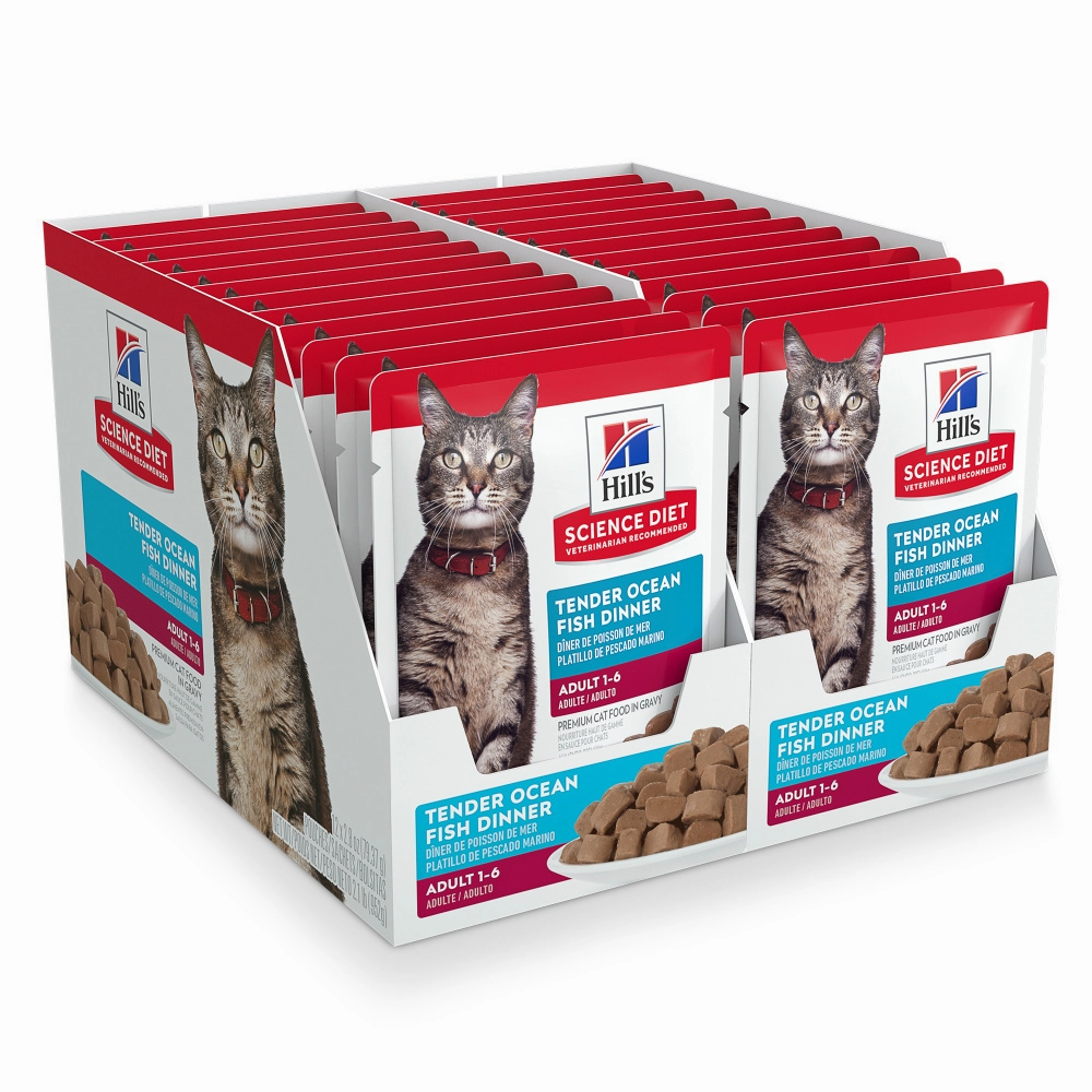 Hill's Science Diet Adult Tender Ocean Fish Dinner Wet Cat Food Pouches