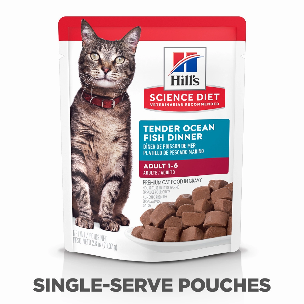 Hill's Science Diet Adult Tender Ocean Fish Dinner Wet Cat Food Pouches