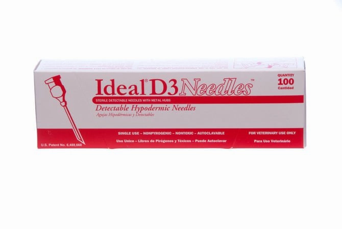 Ideal D3 Detectable Needles, Box of 100