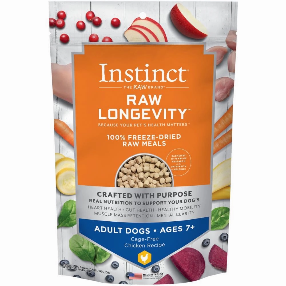 Instinct Raw Longevity 7  Chicken Grain-Free Adult & Senior Freeze-Dried Raw Dog Food 5oz