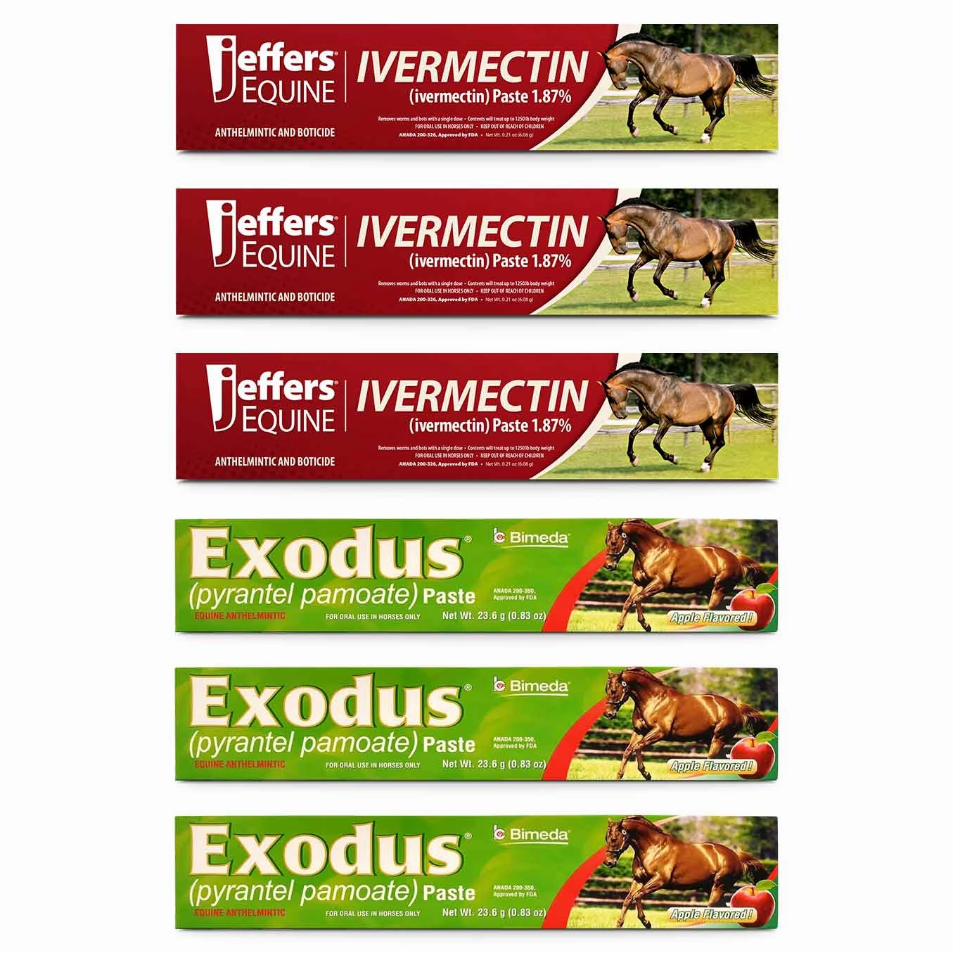 Jeffers 1-Year Horse Deworming Kit