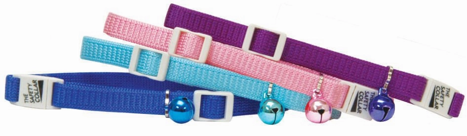 Jeffers Adjustable Breakaway Safety Cat Collar with Bell, 8"-12"