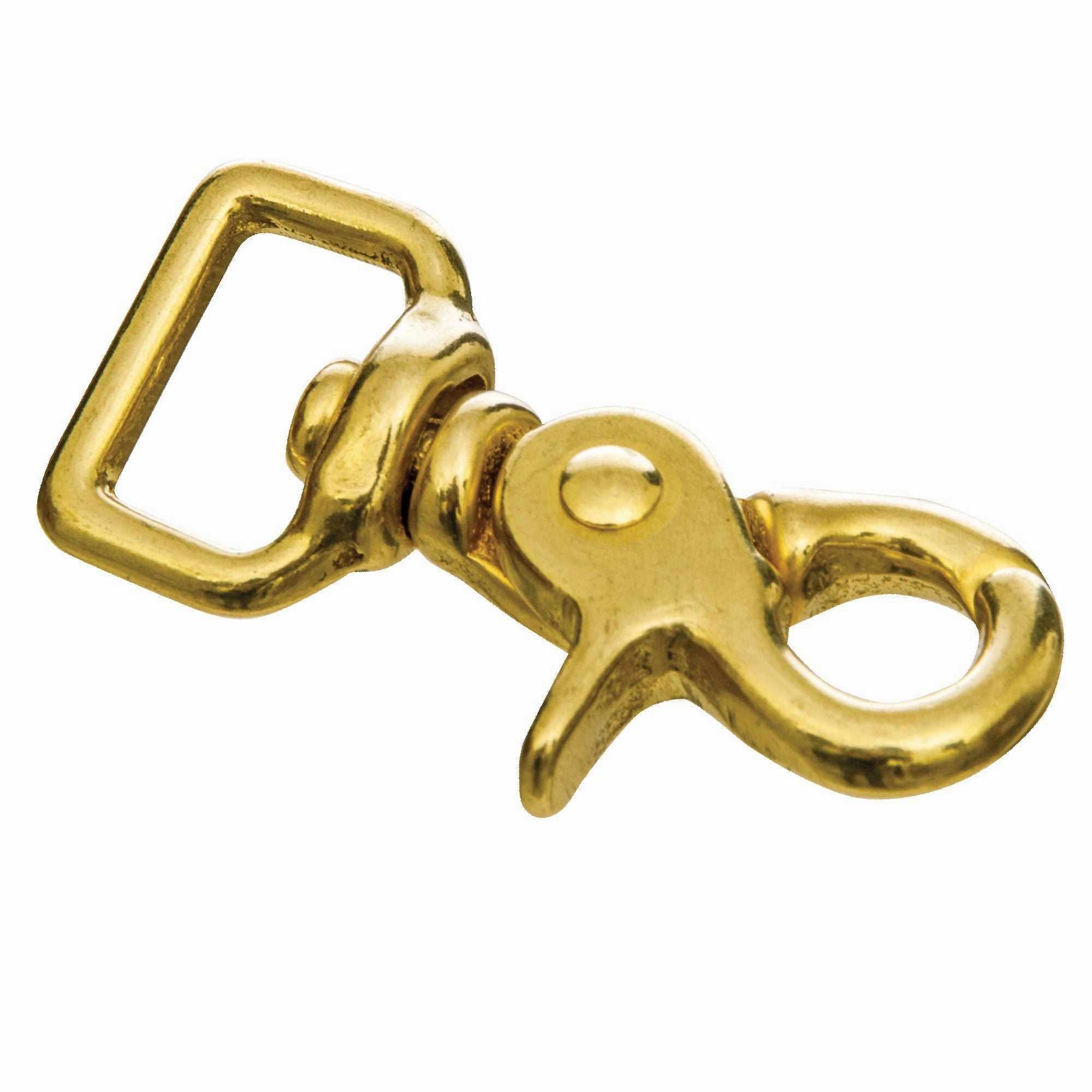Jeffers Brass Trigger Snap with Square Swivel Eye