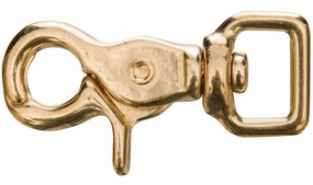 Jeffers Brass Trigger Snap with Square Swivel Eye