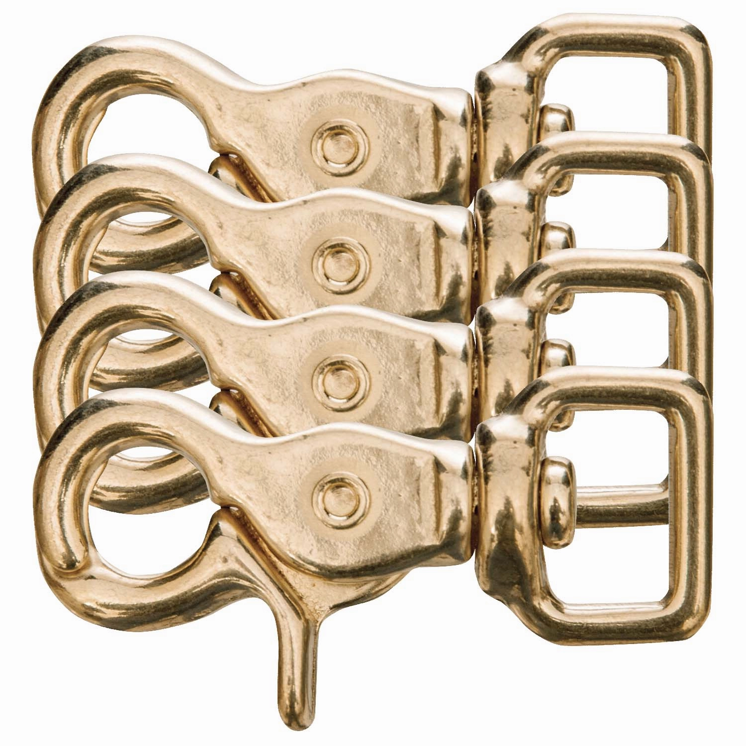 Jeffers Brass Trigger Snap with Square Swivel Eye