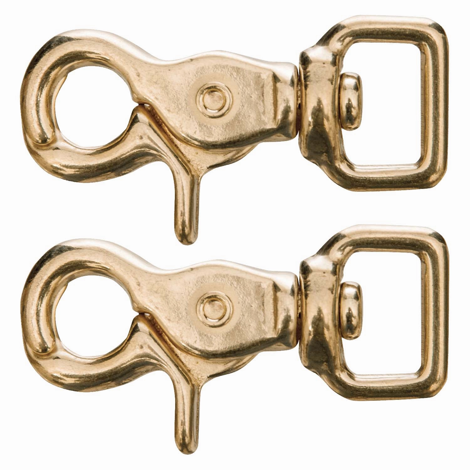 Jeffers Brass Trigger Snap with Square Swivel Eye