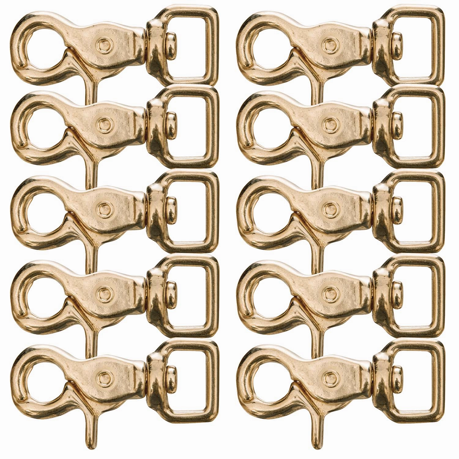 Jeffers Brass Trigger Snap with Square Swivel Eye