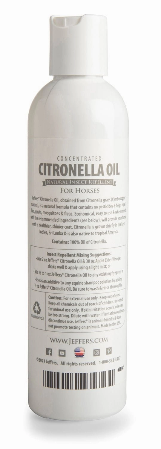 Jeffers Concentrated Citronella Oil Natural Insect Repellent, 8 oz