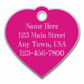 Jeffers Custom Personalized Engraved Heart Shaped ID Tags for Dogs & Cats