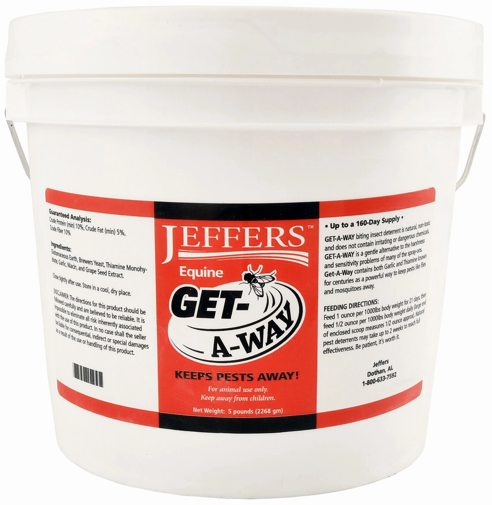 Jeffers Equine Get-A-Way Feed-Thru Biting Insect Deterrent Supplement for Horses