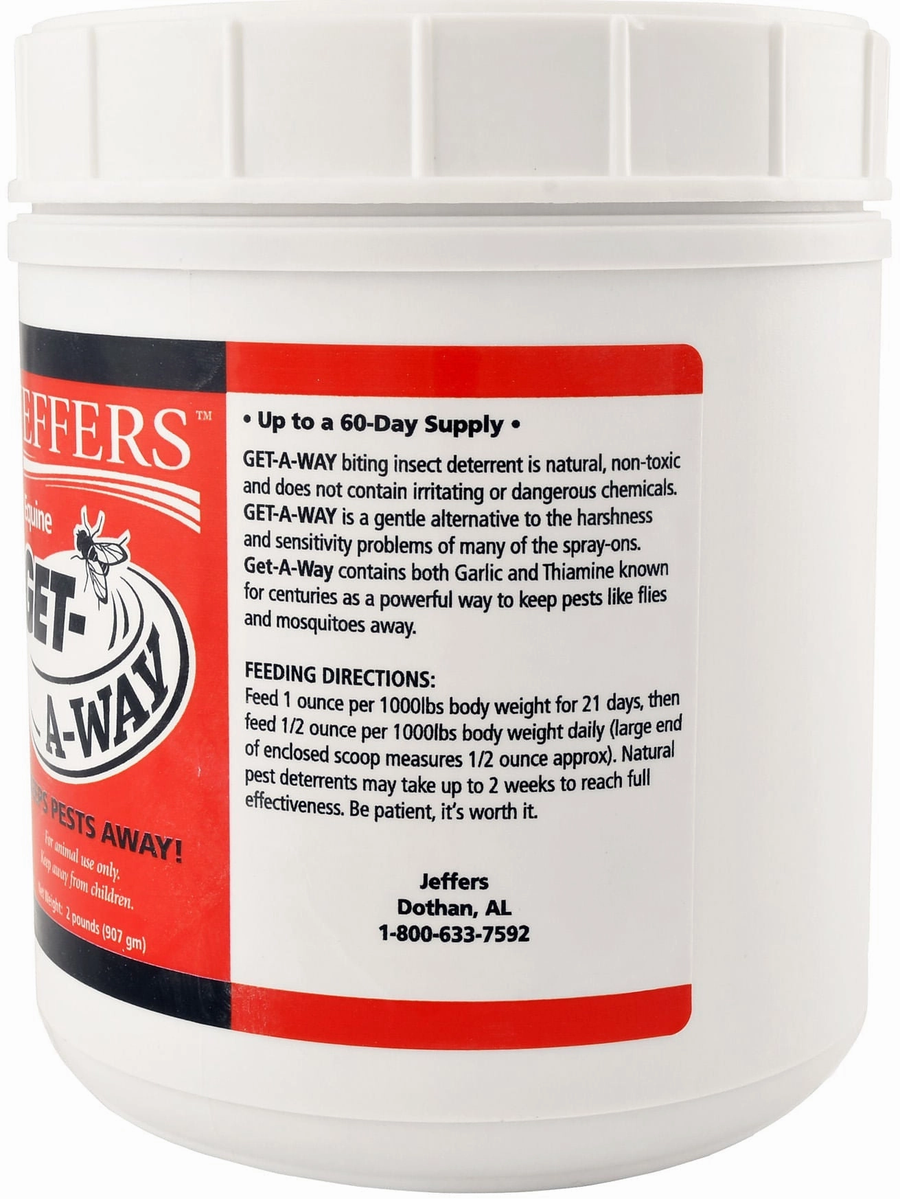 Jeffers Equine Get-A-Way Feed-Thru Biting Insect Deterrent Supplement for Horses