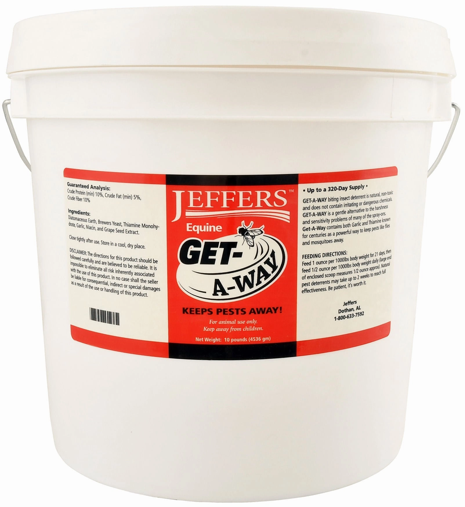 Jeffers Equine Get-A-Way Feed-Thru Biting Insect Deterrent Supplement for Horses