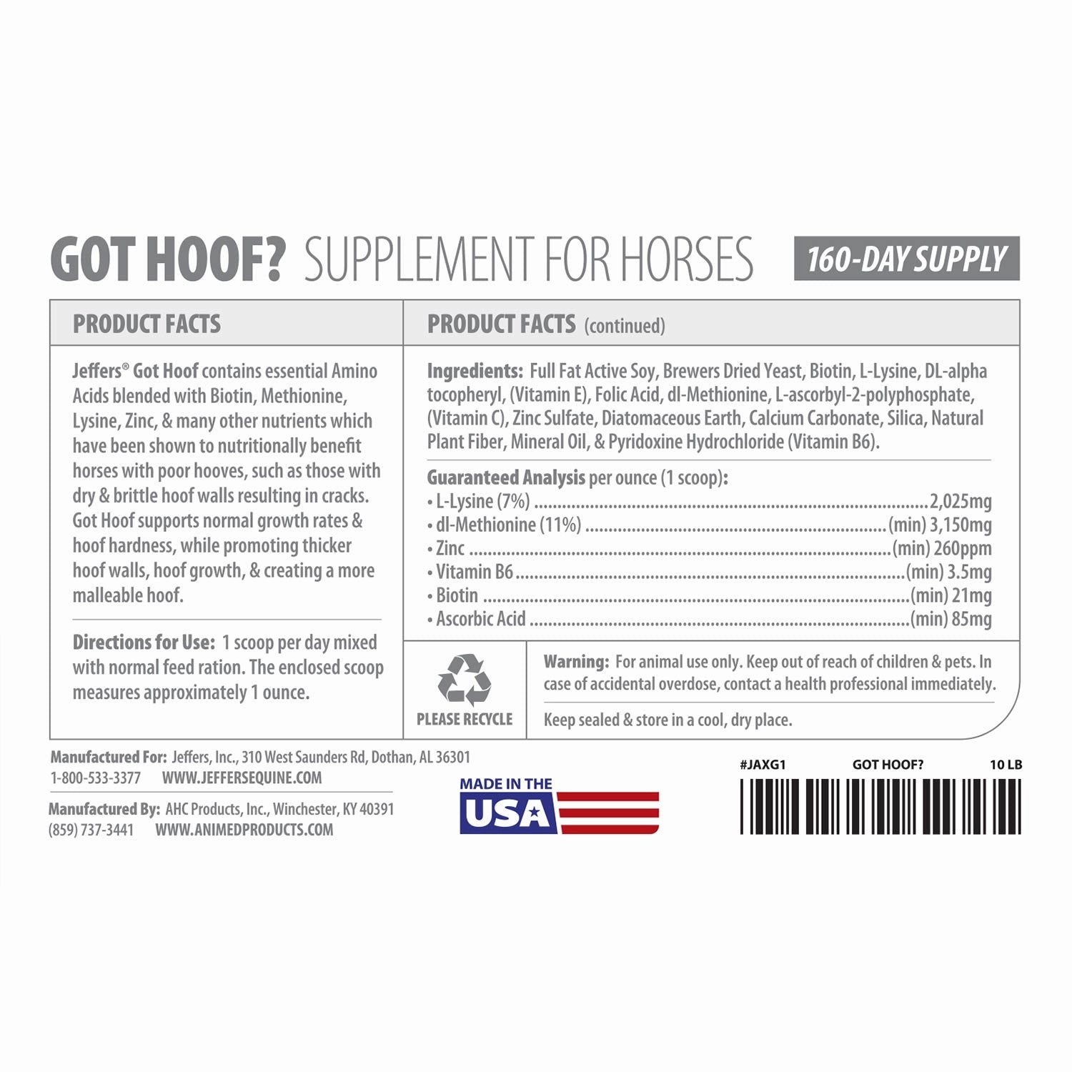 Jeffers Got Hoof? Concentrated Equine Hoof Supplement