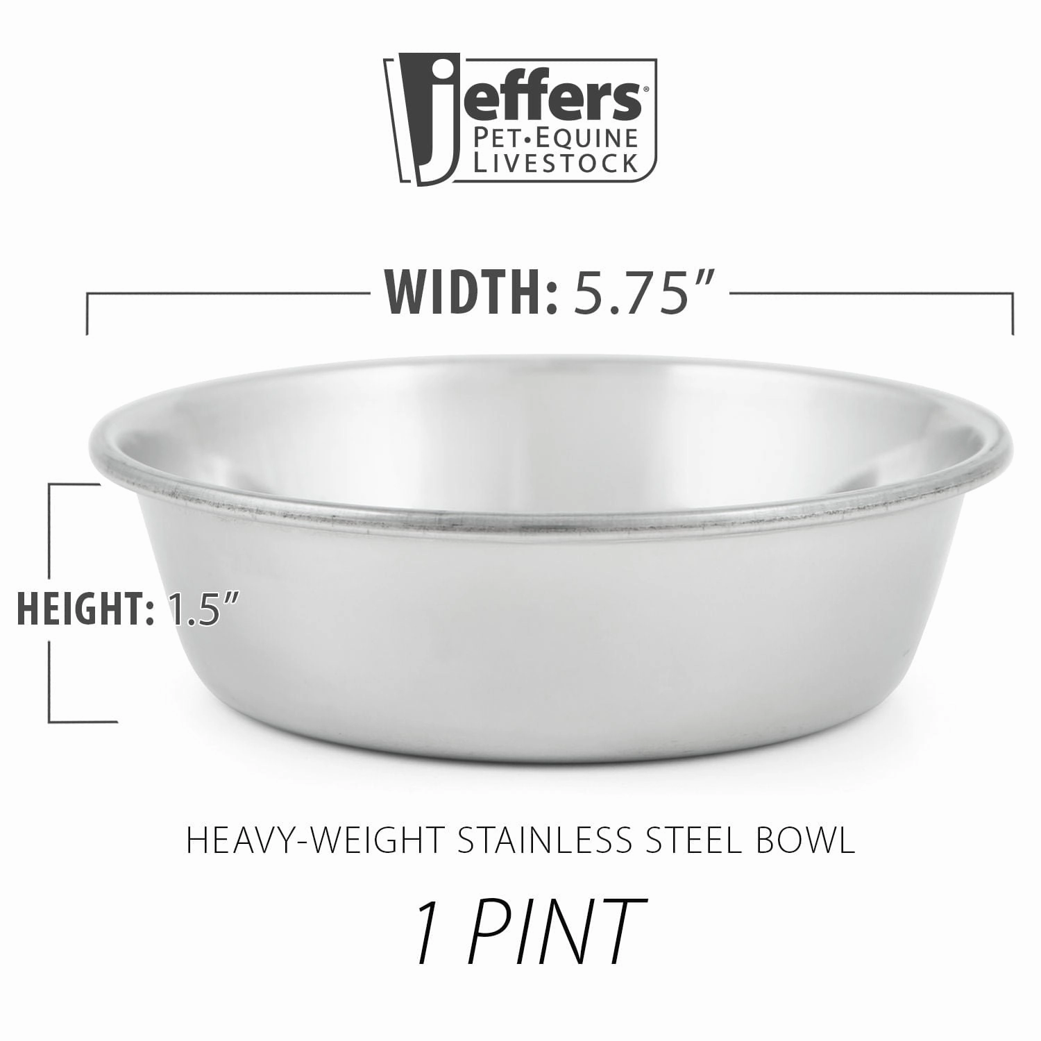 Jeffers Heavy Duty Stainless Steel Food & Water Bowls for Pets